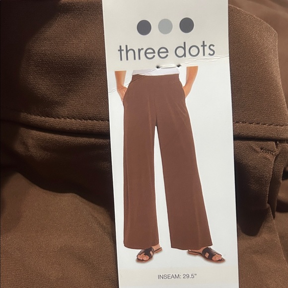 Three Dots Brown Wide-Leg Trousers M, L NWT - Picture 1 of 5